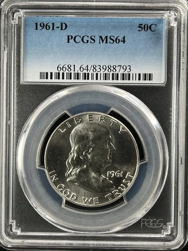 1961-D 50C Franklin Half Dollar  PCGS MS64   83988793