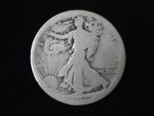 1917-D Reverse Walking Liberty Silver Half Dollar About Good 190209