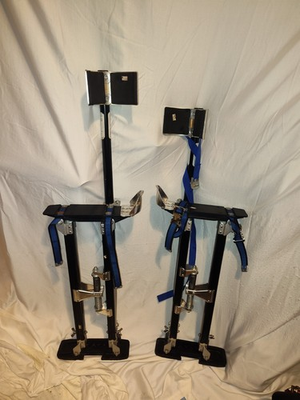 #ad OPEN BOX Drywall Stilts Painters Walking Tools Adjustable 24quot; 40quot; Black $80.00