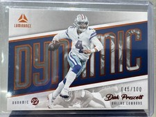 Dak Prescott - 2022 Panini Luminance Dynamic insert ORANGE #ed 45/100 Cowboys