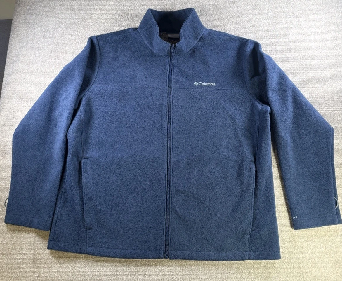 Columbia Men’s Fleece Jacket Omni-Heat Navy Blue Size 2XL