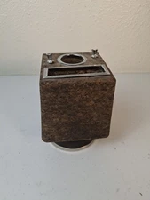 Vintage MCM Cork Desk Accessory Spinning Cube 6" Park Sherman Pens Notepads