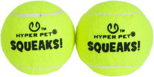 Squeaks Tennis Balls Dog Fetch Toys, Medium 2.5 Inch, Pack of 2