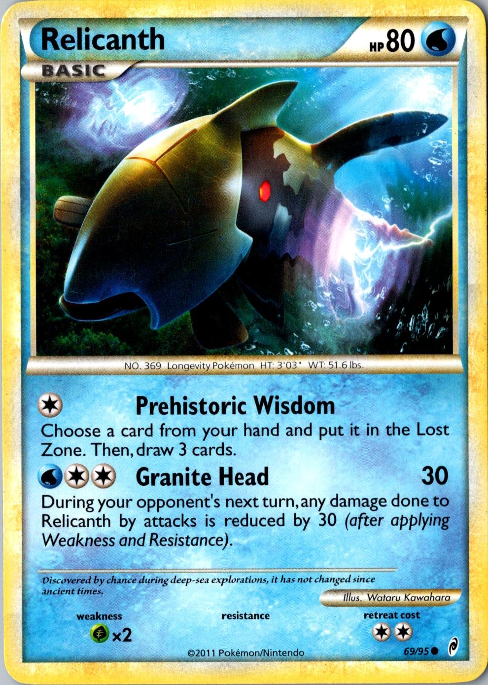 Relicanth 69/95 Common Call of Legends MP Pokemon Card