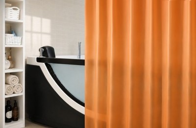 Spirella TRUE Frosty Orange Soft Touch Duschvorhang Matt 180x200