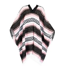 Traditional Mexican Baja Poncho Men and Women Authentic Gaban One Size Pink
