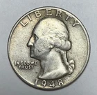 1948 25C Washington Quarter 90% Silver