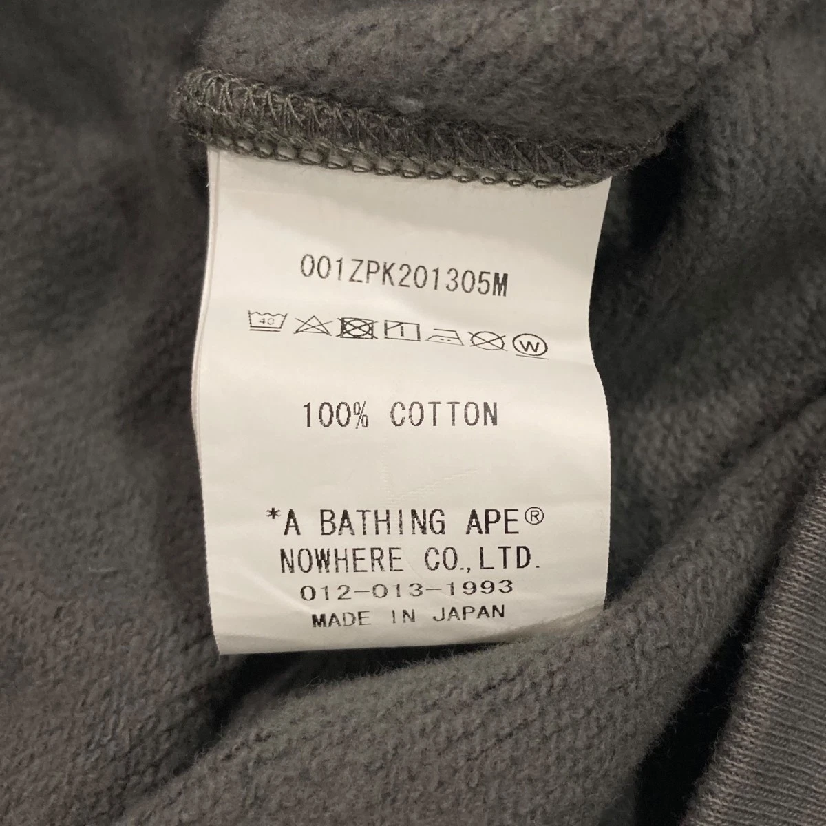 A BATHING APE (BAPE) Felpa con cappuccio A Bathing Ape grigia XL zip usata
