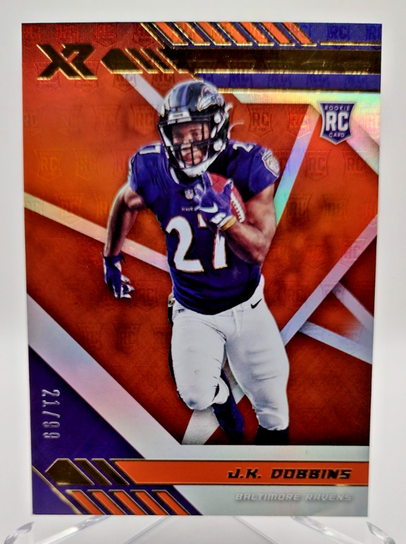 2020 Panini XR JK Dobbins #115 Rookie RC Orange /99 Ravens