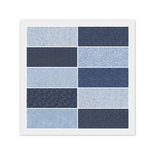 Blue Color FAT QUARTERS: 10 18" x 22" FQ Bundle, 100 Cotton Fabric, 1 Dup