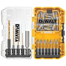Driving Bit And Black Oxide Drill Bit Set With Right Angle Adapter And ToughCase