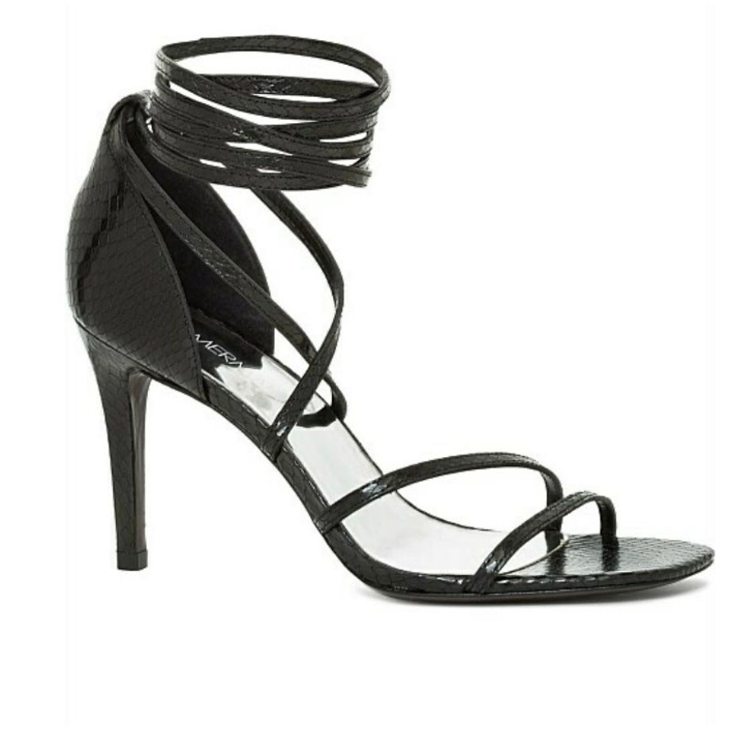 Zimmermann Python Embossed Leather Wrap Sandals –… - image 1