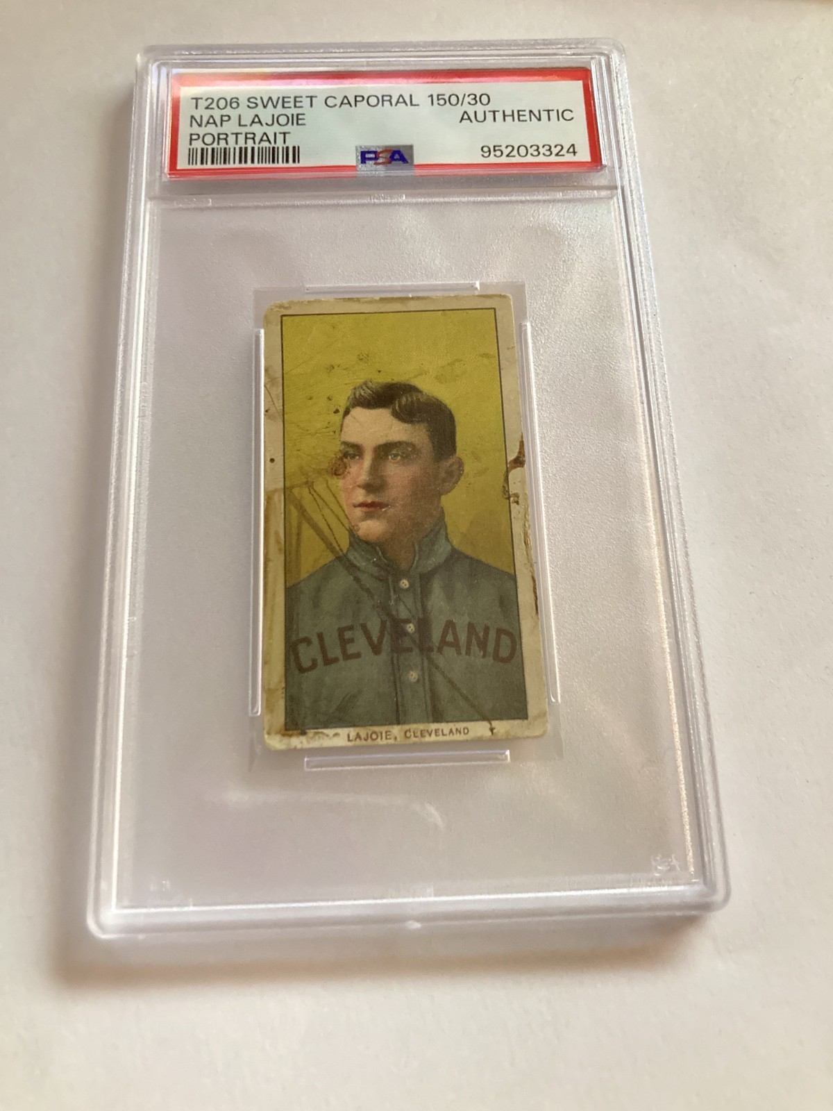t206 nap lajoie portrait 1909-1911 Sweet Caporal 150 Authentic