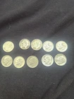 US Silver Dimes, Lot Of 10, Roos, Circ. 1964 Or Before.