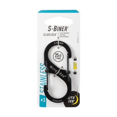 Nite Ize LSB3-01-R6 S-Biner SlideLock Dual Size #3 (1 Count), Stainless 