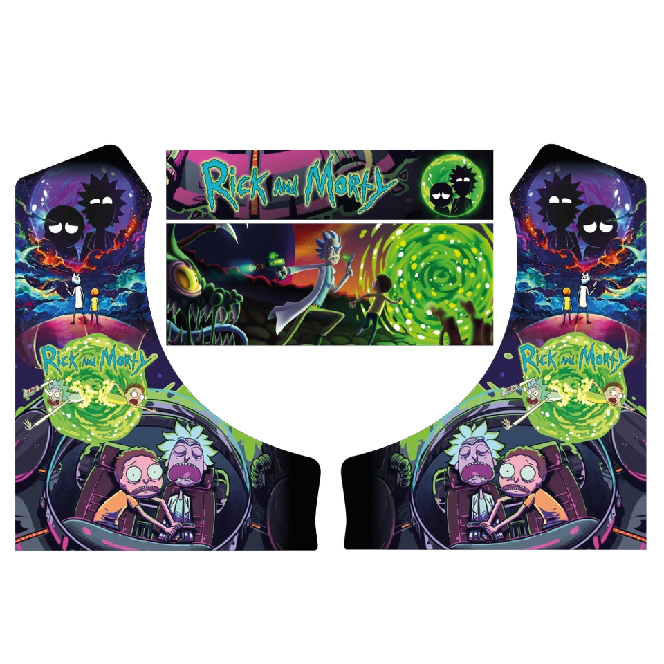 Rick and Morty Themed Bartop Arcade Graphics