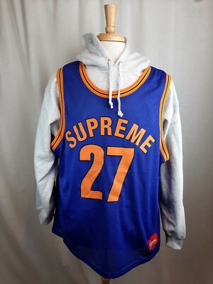 SUPREME New York Knicks Basketball Jersey / Hooded Sweatshirt Combo in Size  XL