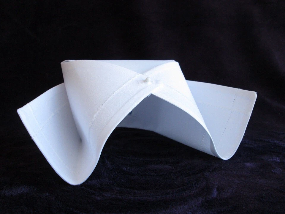 AUTHENTIC NURSE CAP OLD FASHION VINTAGE WHITE COTTON COSTUME HAT W/ HEMSTITCHING - Image 2 of 4