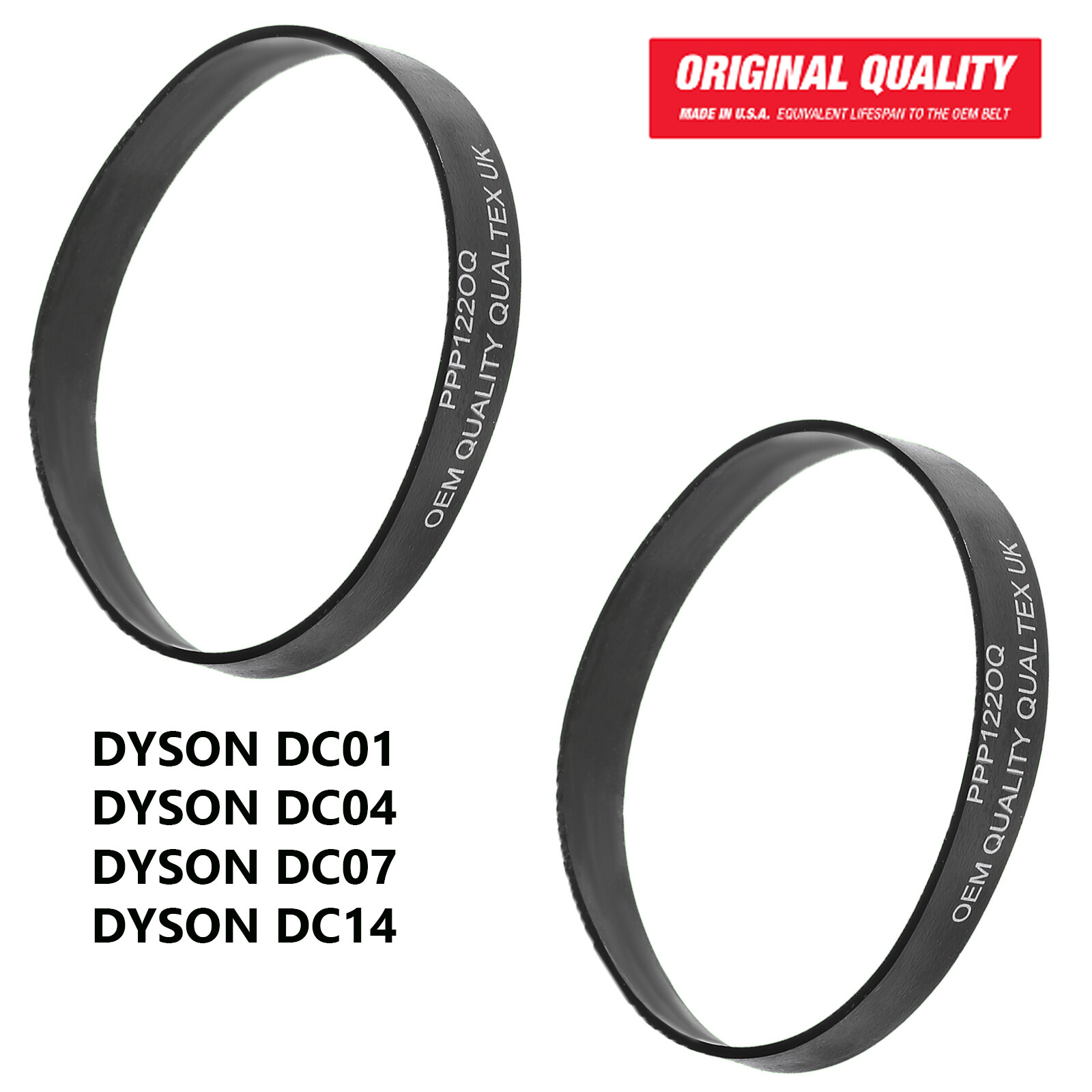 2 x Premium Quality Vacuum Cleaner Drive Belts For Dyson DC01 DC04 DC07