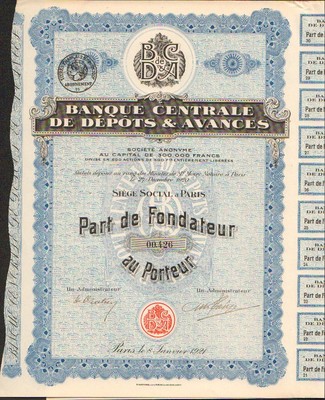 BANQUE CENTRALE de DÉPÔTS & AVANCES (N)
