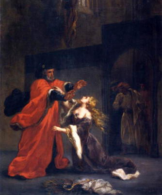 Oil painting Eugene-Delacroix-Desdemona-Cursed-by-Her-Father old