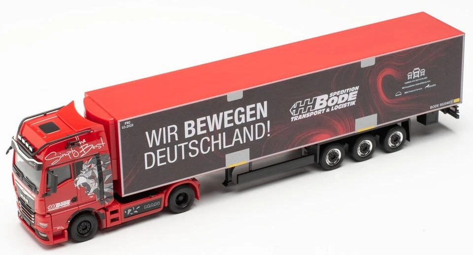 HERPA - MAN TGX GX 4x2 con rimorchio frigorifero a 3 assi HH Bode - 1/87 - HE... - Immagine 3 di 4