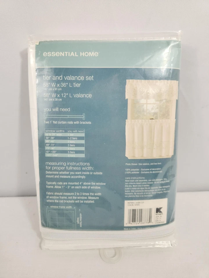 Essential Home Tier & Cenefa Set - Nuevo en Paquete, Blanco Foto 4 de 4