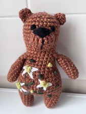 Knitted Teddy Bear, Amigurumi Bear 11"