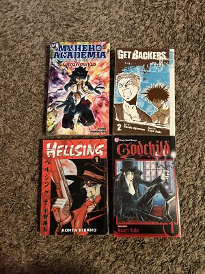 Lot of Manga Books Godchild, Hellsing, Get Backers, My Hero Academia 