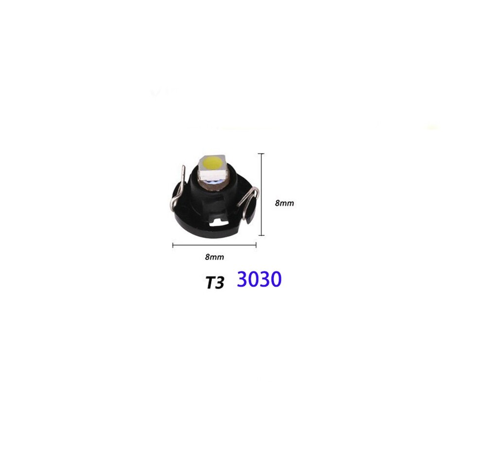 20-Piece White T3 Neo Wedge LED Bulbs For Acura Dash & Climate Control Lights - 1SMD Cluster, 12V, Cold White