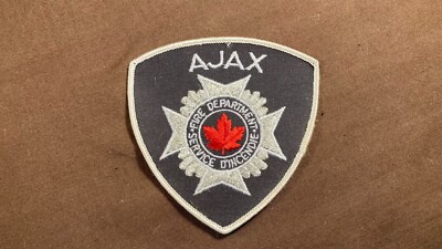 Ajax Ontario Canada Fire Department Patch Firefighter EMS Vintage