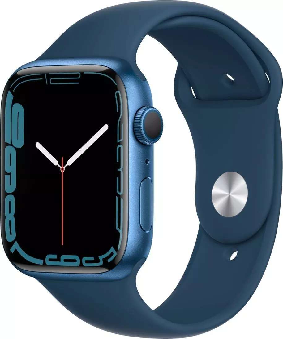 2021 Apple Watch Series 7 45mm (GPS) Blue Aluminum Abyss Sport Band A2474