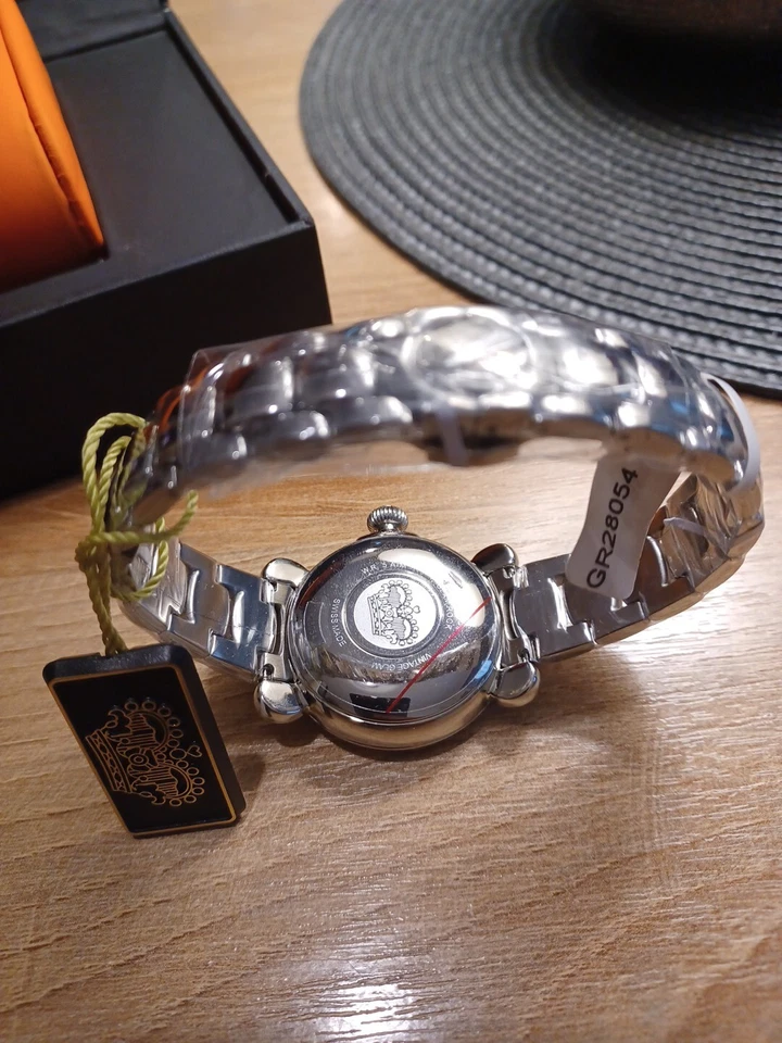 Reloj de pulsera de cuarzo suizo vintage Glam Rock para dama talla 28054 esfera de 15 diamantes blancos. Foto 3 de 4