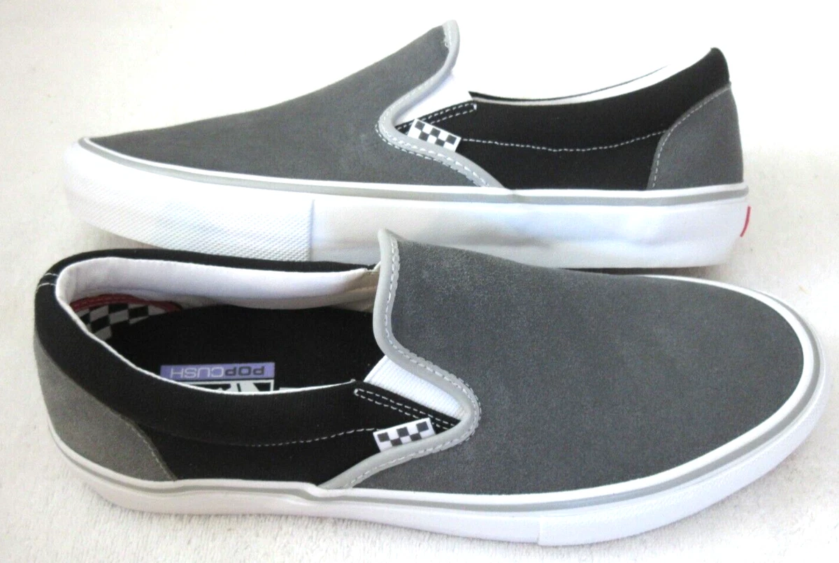 Vans Men s Skate Slip On Reflective Black Grey White Popcush shoes