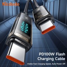 GET 2x PACK Charging  Data Cable Mcdodo Digital HD 100W Type-C To Type-C 1.2M