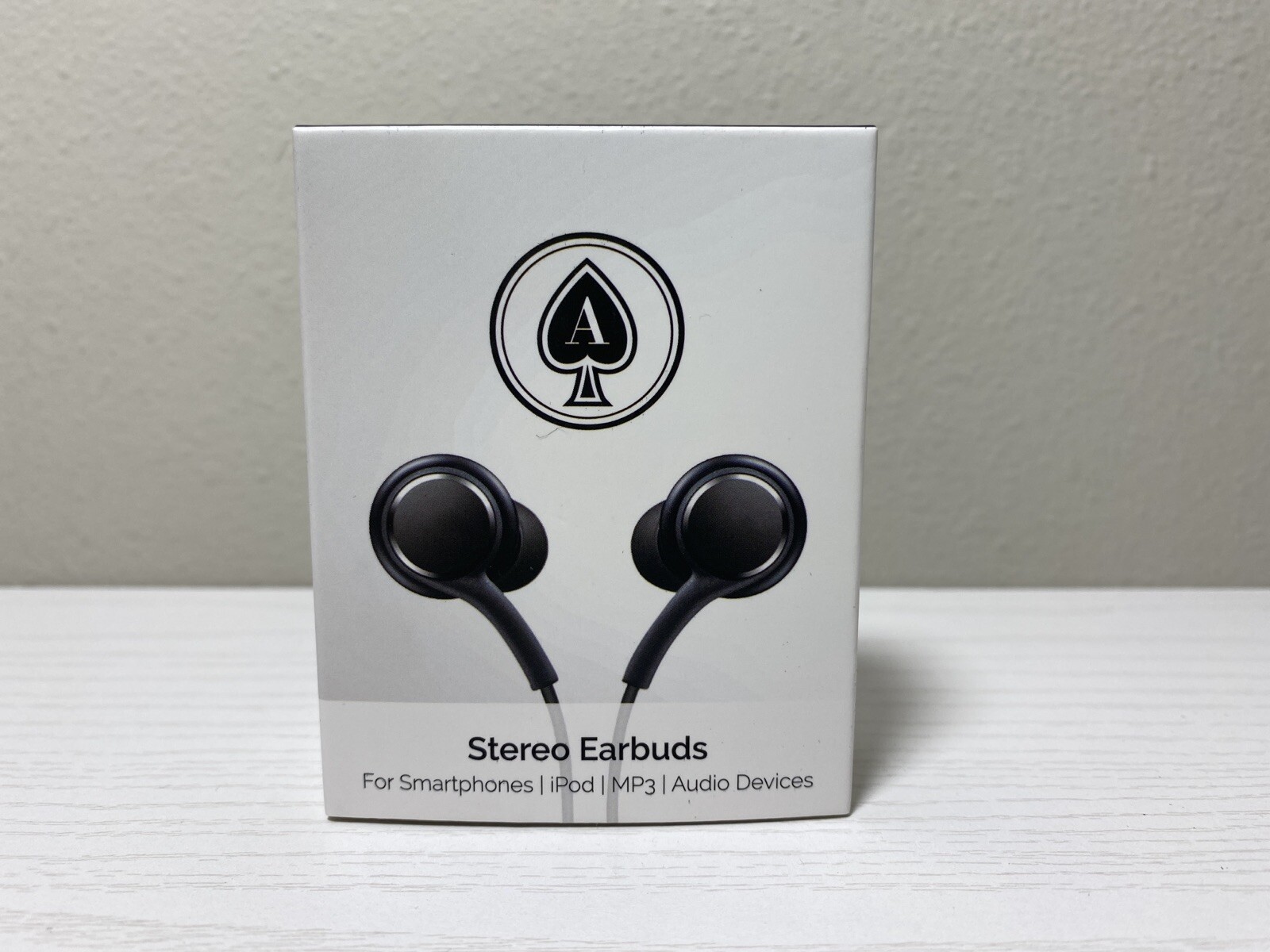 Ace of Spades Accessories Stereo Earbuds Black. Gentleman’s Club