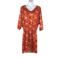 Betabrand Sneaker Dress Small Poppy Floral V-Neck Fairy Polyester Flawed DR-456