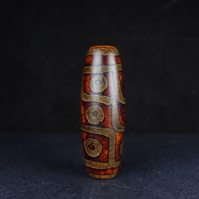 Tibetan Nepalese Himalayan Ancient agate Old Dzi Talisman 9 eye Bead Amulet FYM