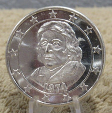 1974 The Jefferson Mint 1 Troy Oz. .999 Silver Round - Thomas Jefferson 108.76 per troy oz