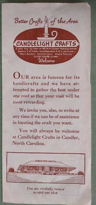 Candlelight Crafts Candler North Carolina Brochure Pricelist c.1969