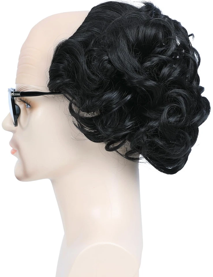 Old Man Bald Costume Wig and Glasses elderly grandpa boy cosplay school black - Image 4 of 4