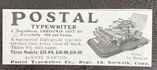 Antique POSTAL TYPEWRITER Norwalk,Conn. Office Writing Machine Vtg 1907 Print Ad thumbnail