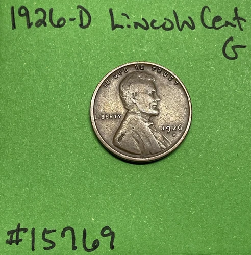 1926 D Lincoln Wheat Cent  / Penny 1c Good