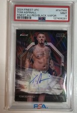 2024 Topps Finest UFC - Autographs Tom Aspinall #FA-TMA Black Vapor /10 PSA 9 