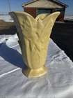 Vintage Rare1940s McCoy Pottery Art Deco Butterfly Vase Cream Yellow 9" READ