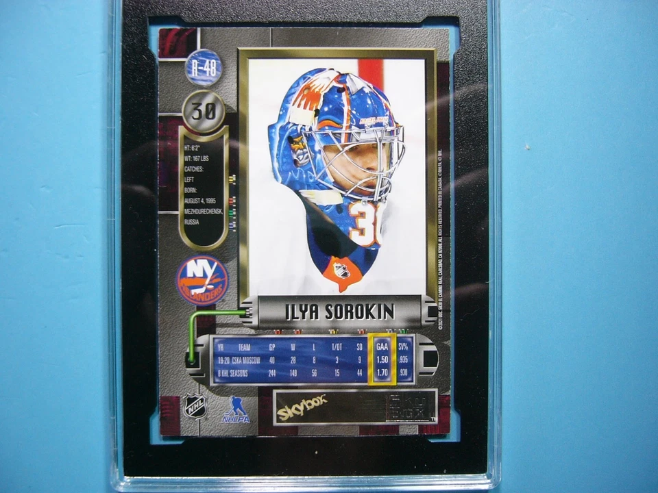 2020/21 SKYBOX METAL UNIVERSE NHL CARD R-48 ILYA SOROKIN RETRO ROOKIE RC KSA 10 - Image 4 of 4