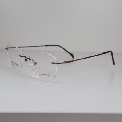 Stepper SI-93634 F018 Purple Rimless Titanium Eyeglasses Frames 52-16-135mm