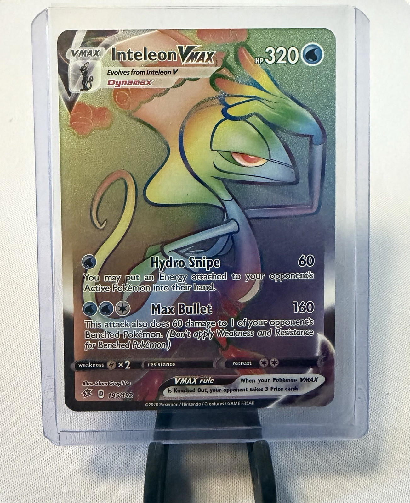 Pokemon TCG Inteleon VMAX 195/192 Swsh02 Rebel Clash Holo Secret Rare English