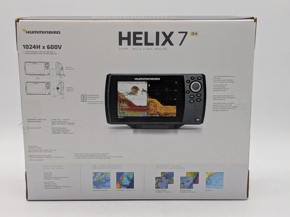 Humminbird HELIX 7 Chirp Mega DI GPS G4 Fishfinder w/ Transducer | 411610-1 - Image 3 of 4