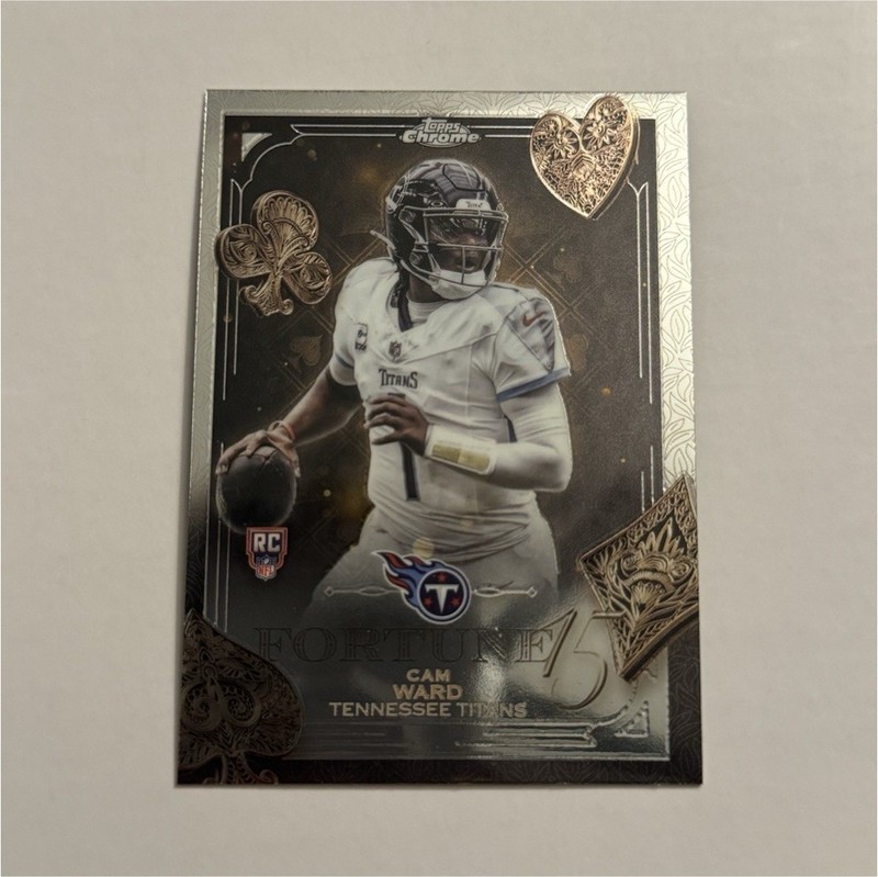 2025 Topps Chrome Football Cam Ward RC Fortune 15 Insert #F15-22 Titans